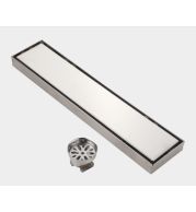 PR-157 Tiles Insert Shower Channel Drain Stainless Steel Bathroom Linear Wet Room Commercial Heavy-Duty Grate Tray Water Drainage Spa Hotel Industrial Anti-Slip Rustproof Easy Clean Professional Grade Tile Compatible Flush Robust